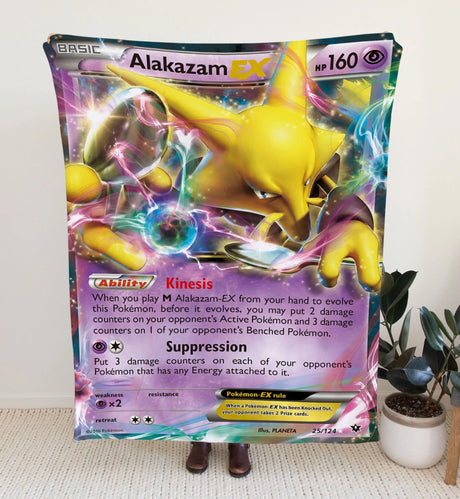 Alakazam Ex Xy Series Blanket | Custom Pk Trading Card Personalize Anime Fan Gift