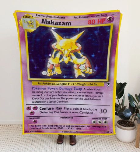 Alakazam Other Series Blanket | Custom Pk Trading Card Personalize Anime Fan Gift