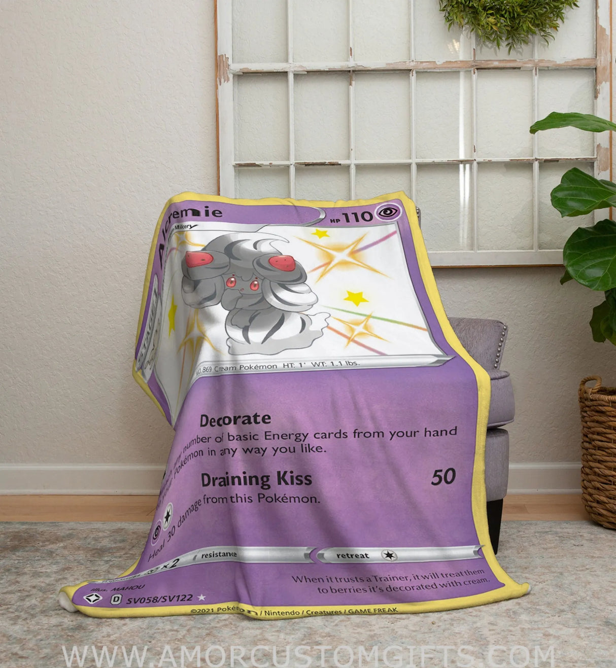 Alcremie Sword & Shield Series Blanket | Custom Pk Trading Card Personalize Anime Fan Gift