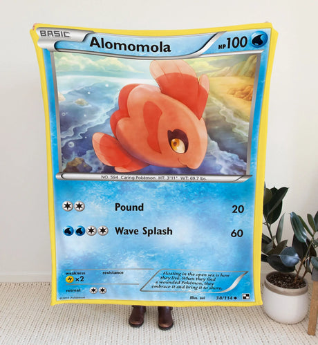Alomomola Black & White Series Blanket | Custom Pk Trading Card Personalize Anime Fan Gift