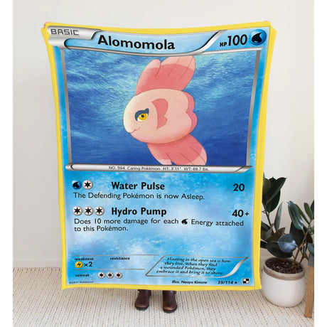 Alomomola Black & White Series Blanket | Custom Pk Trading Card Personalize Anime Fan Gift
