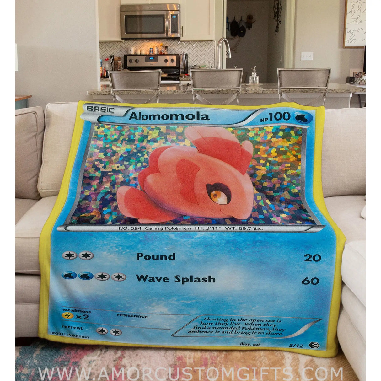 Alomomola Other Series Sherpa Blanket | Custom Pk Trading Card Personalize Anime Fan Gift