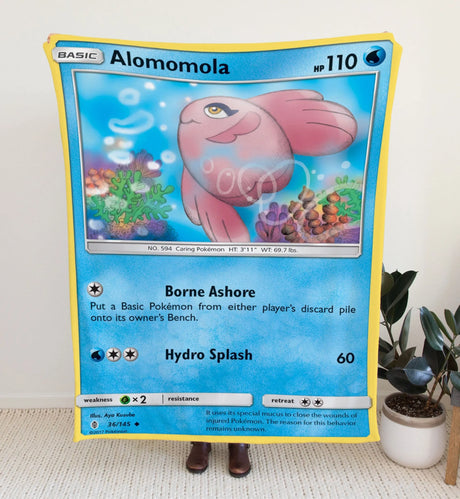 Alomomola Sun & Moon Series Blanket | Custom Pk Trading Card Personalize Anime Fan Gift