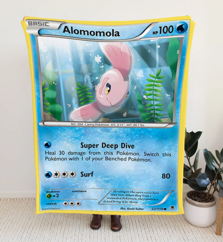 Alomomola Xy Series Blanket | Custom Pk Trading Card Personalize Anime Fan Gift