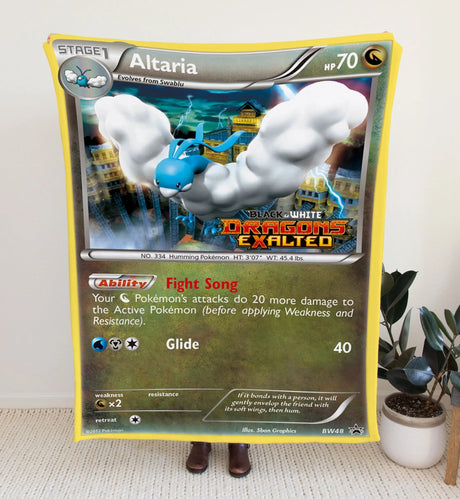 Altaria Bw Series Blanket | Custom Pk Trading Card Personalize Anime Fan Gift