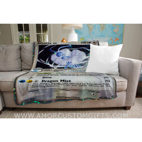 Altaria Ex Ex Series Blanket | Custom Pk Trading Card Personalize Anime Fan Gift