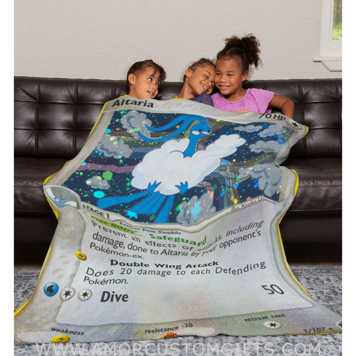 Altaria Ex Series Blanket | Custom Pk Trading Card Personalize Anime Fan Gift