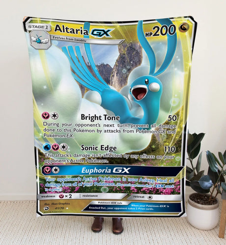 Altaria Gx Sun & Moon Series Blanket | Custom Pk Trading Card Personalize Anime Fan Gift