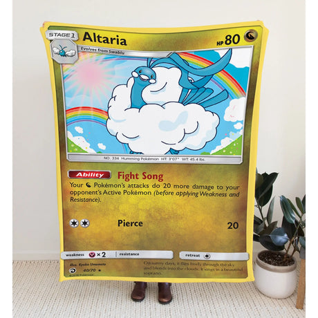 Altaria Sun & Moon Series Blanket | Custom Pk Trading Card Personalize Anime Fan Gift