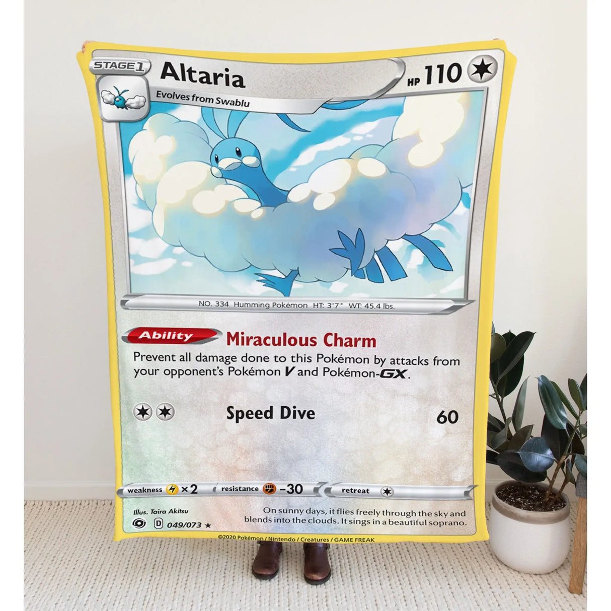 Altaria Sword & Shield Series Blanket | Custom Pk Trading Card Personalize Anime Fan Gift