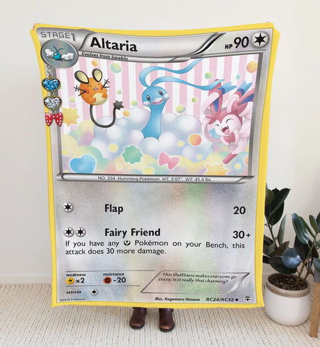 Altaria Xy Series Sherpa Blanket | Custom Pk Trading Card Personalize Anime Fan Gift
