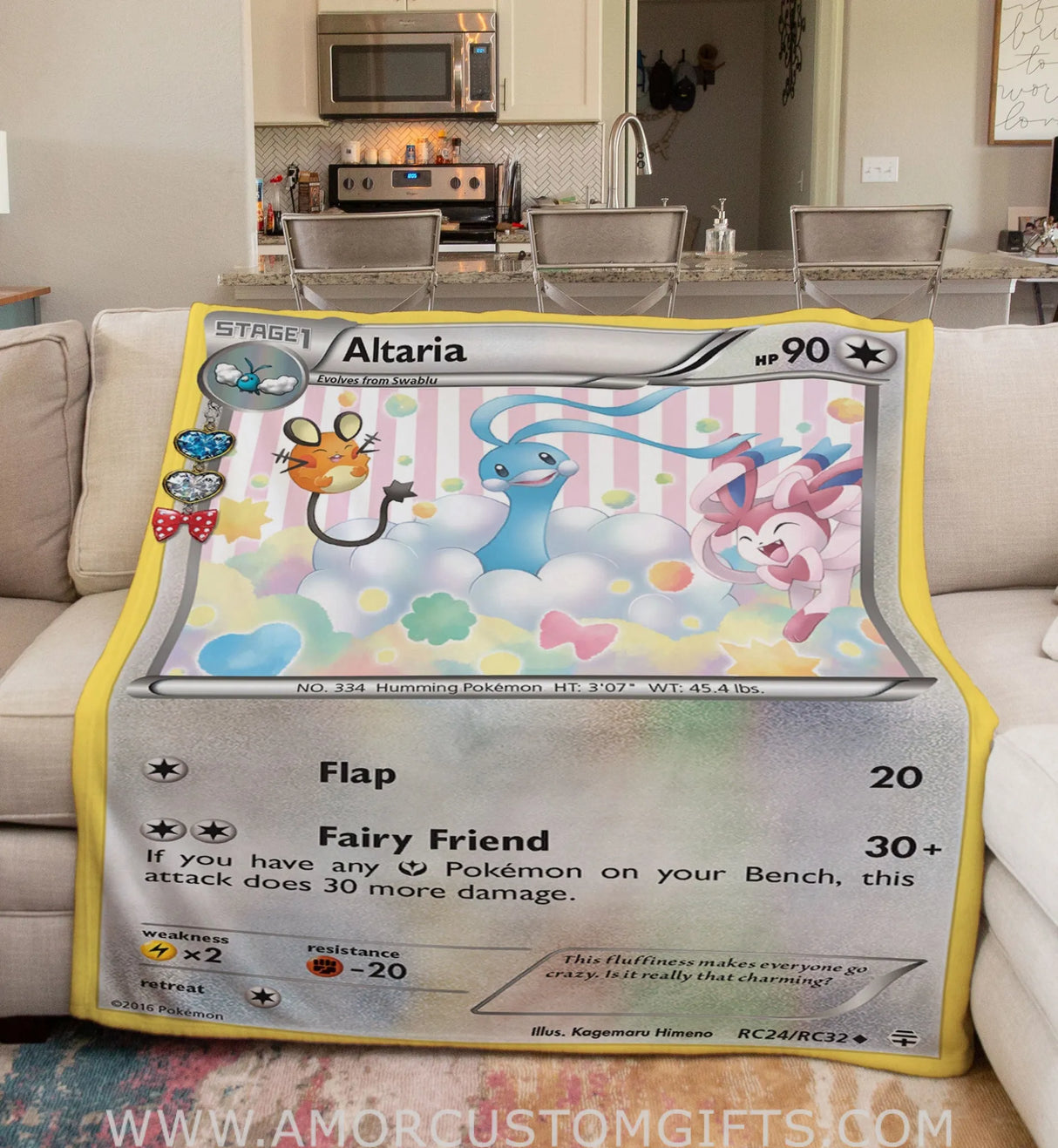 Altaria Xy Series Sherpa Blanket | Custom Pk Trading Card Personalize Anime Fan Gift