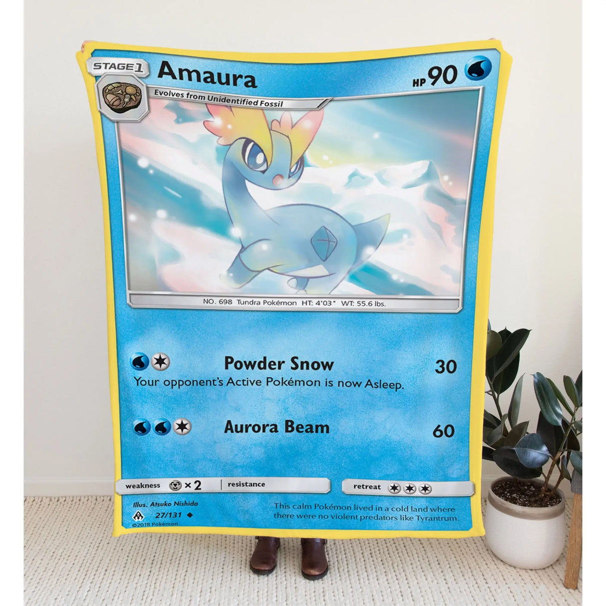 Amaura Sun & Moon Series Blanket | Custom Pk Trading Card Personalize Anime Fan Gift