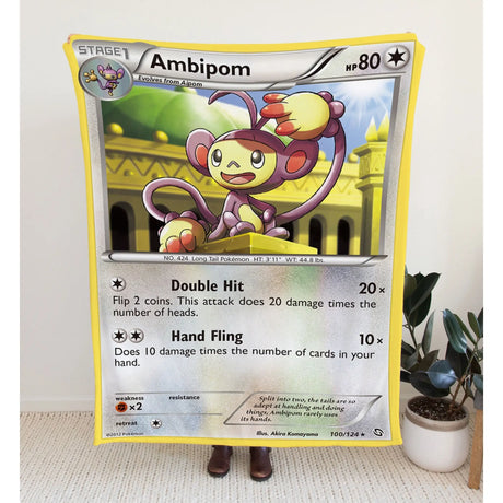 Ambipom Black & White Series Blanket | Custom Pk Trading Card Personalize Anime Fan Gift