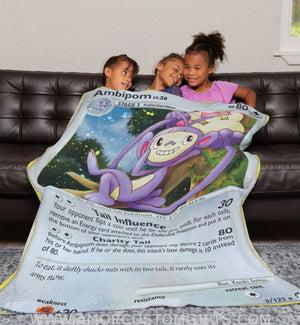 Ambipom Diamond & Pearl Series Blanket | Custom Pk Trading Card Personalize Anime Fan Gift
