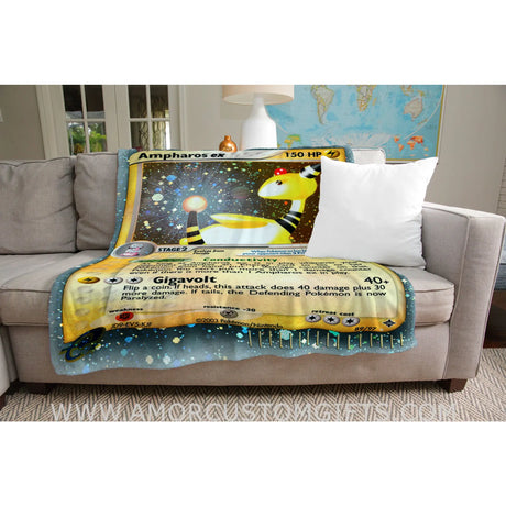 Ampharos Ex Ex Series Blanket | Custom Pk Trading Card Personalize Anime Fan Gift