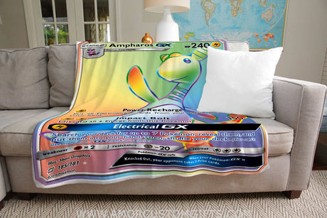 Ampharos Gx Sun & Moon Series Blanket | Custom Pk Trading Card Personalize Anime Fan Gift