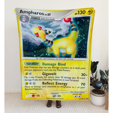 Ampharos Platinum Series Blanket | Custom Pk Trading Card Personalize Anime Fan Gift