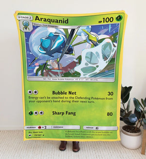 Araquanid Sun & Moon Series Blanket | Custom Pk Trading Card Personalize Anime Fan Gift