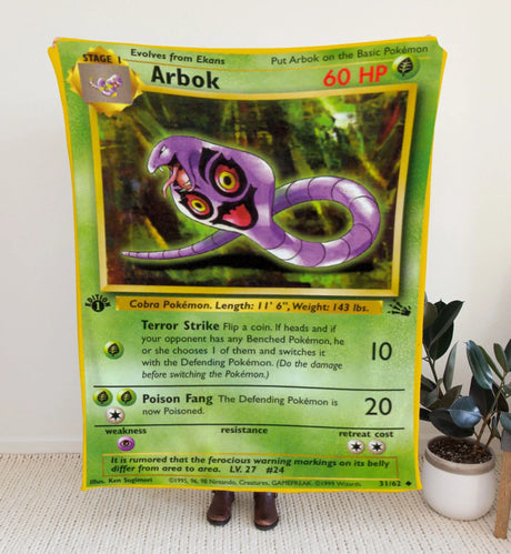 Arbok Base Series Blanket | Custom Pk Trading Card Personalize Anime Fan Gift