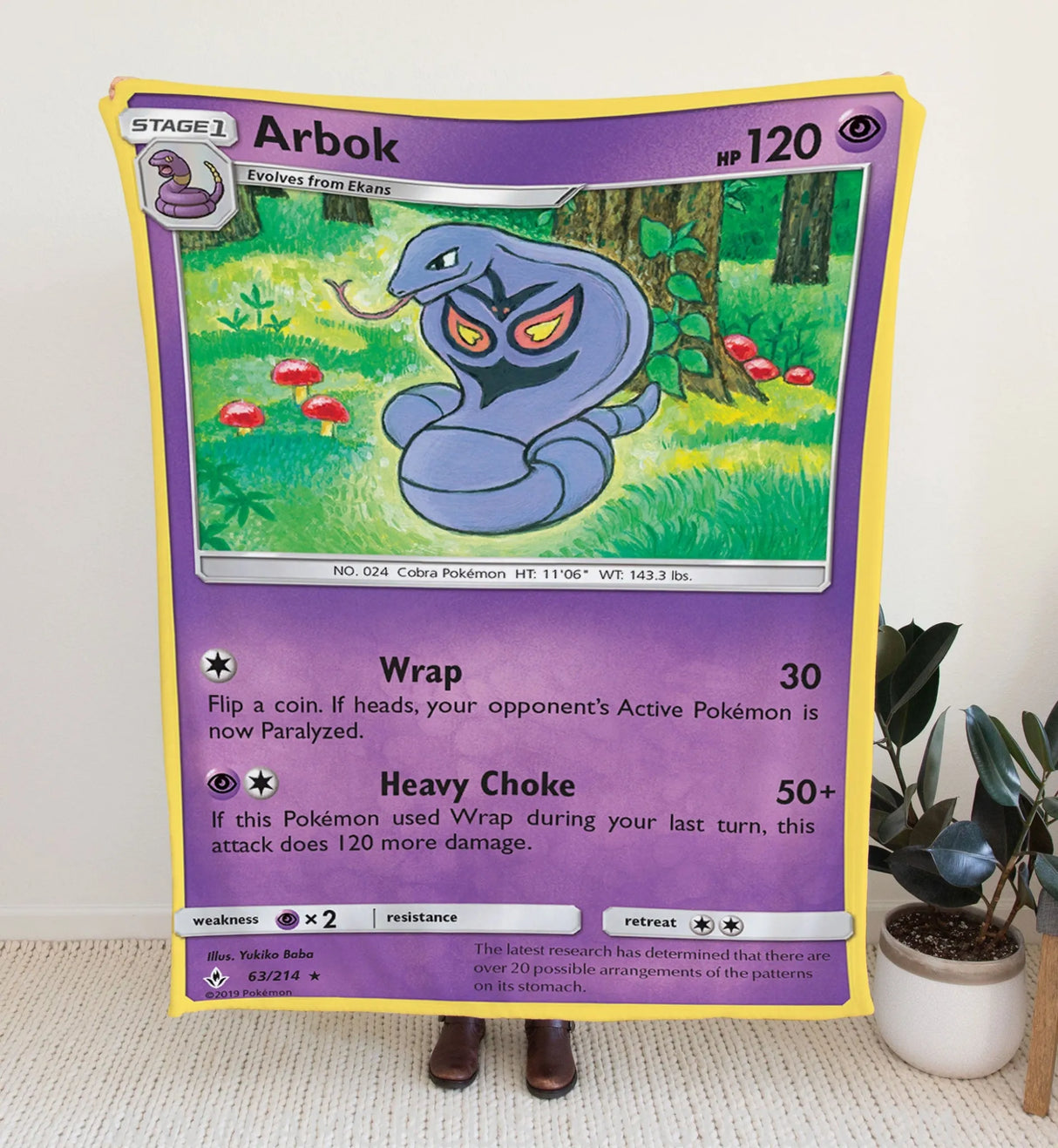 Arbok Sun & Moon Series Blanket | Custom Pk Trading Card Personalize Anime Fan Gift