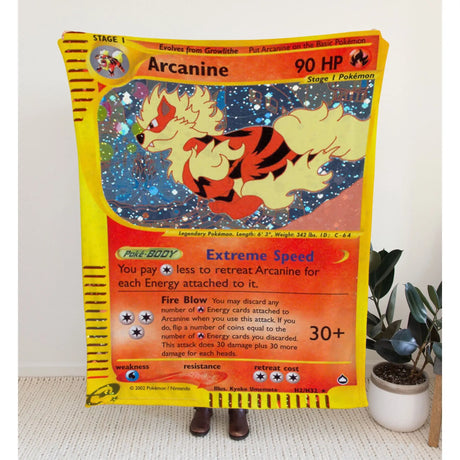Arcanine E-Card Series Blanket | Custom Pk Trading Card Personalize Anime Fan Gift