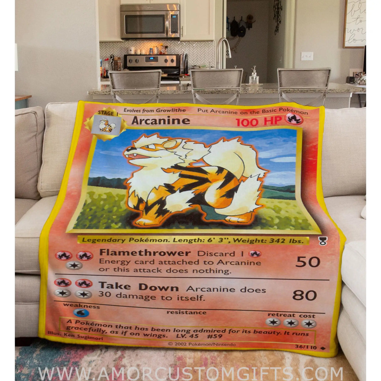 Arcanine Other Series Blanket | Custom Pk Trading Card Personalize Anime Fan Gift