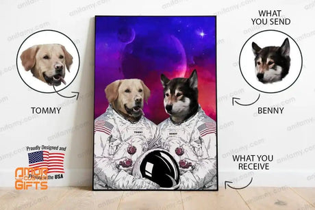 Posters, Prints, & Visual Artwork Astronaut Colorful Painting Personalized Pet Poster Canvas Print | Personalized Dog Cat Prints | Magazine Covers | Custom Pet Portrait from Photo | Personalized Gifts for Dog Mom or Dad, Pet Memorial Gift
