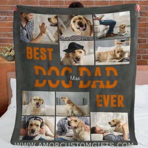 Blankets Best Dog Dad Blanket, Best Dog Dad Gift HN590