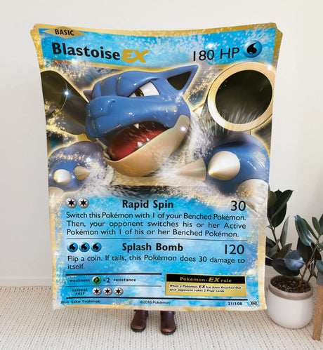 Blastoise Ex Xy Series Blanket 30X40