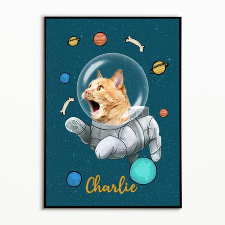 Posters, Prints, & Visual Artwork Cat Astronaut Galaxy Personalized Pet Poster Canvas Print | Personalized Dog Cat Prints | Magazine Covers | Custom Pet Portrait from Photo | Personalized Gifts for Cat Mom or Dad, Pet Memorial Gift