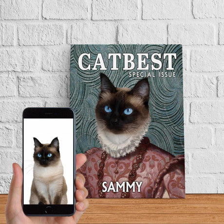 Posters, Prints, & Visual Artwork Cat Best Personalized Pet Poster Canvas Print | Personalized Dog Cat Prints | Magazine Covers | Custom Pet Portrait from Photo | Personalized Gifts for Cat Mom or Dad, Pet Memorial Gift