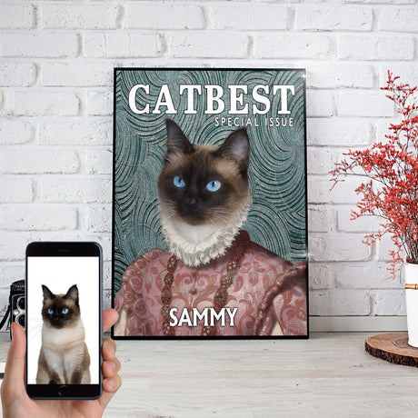 Posters, Prints, & Visual Artwork Cat Best Personalized Pet Poster Canvas Print | Personalized Dog Cat Prints | Magazine Covers | Custom Pet Portrait from Photo | Personalized Gifts for Cat Mom or Dad, Pet Memorial Gift