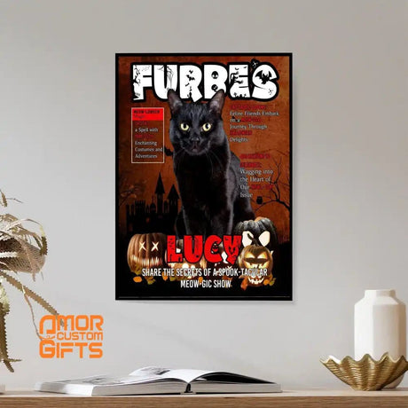 Posters, Prints, & Visual Artwork Cat Lovers - Cat Halloween Magazine 1 - Personalized Pet Poster Canvas Print
