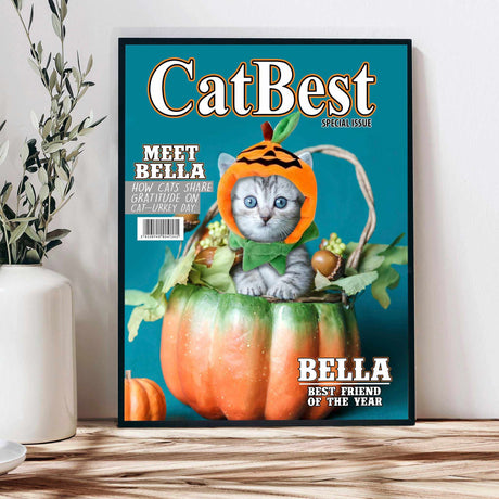 Posters, Prints, & Visual Artwork Cat Lovers - Cat Thanksging Cat Best Magazine 1 - Personalized Pet Poster Canvas Print