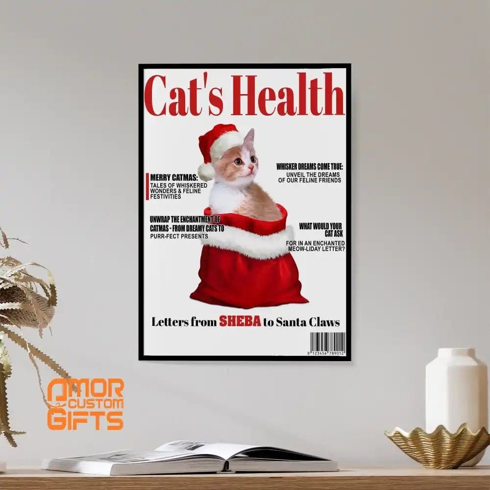 Posters, Prints, & Visual Artwork Cat Lovers - Christmas Cat Magazine 10 - Personalized Pet Poster Canvas Print