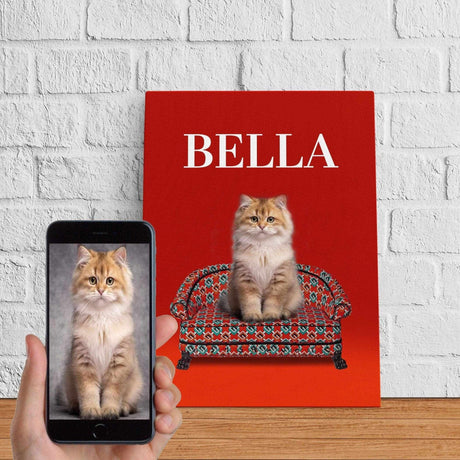 Posters, Prints, & Visual Artwork Cat On Luxury Couch Personalized Pet Poster Canvas Print | Personalized Dog Cat Prints | Magazine Covers | Custom Pet Portrait from Photo | Personalized Gifts for Cat Mom or Dad, Pet Memorial Gift