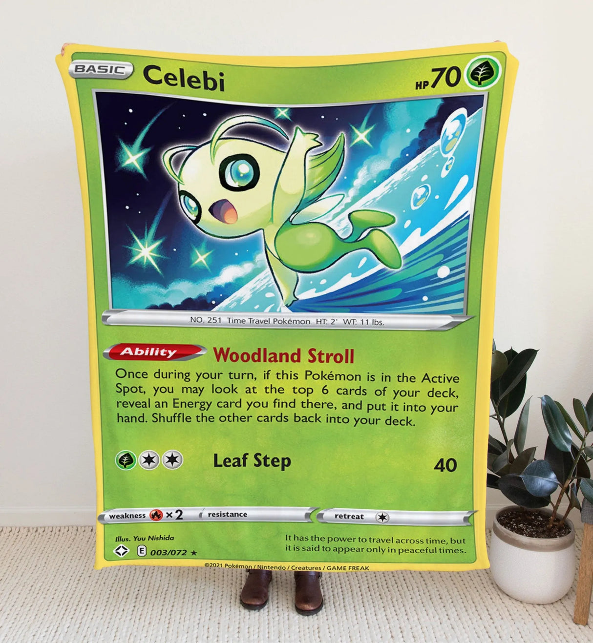 Celebi Sword & Shield Series Blanket | Custom Pk Trading Card Personalize Anime Fan Gift 30X40