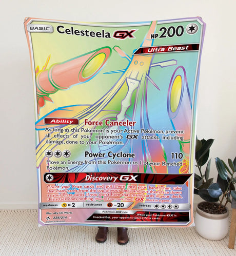Celesteela Gx Sun & Moon Series Blanket | Custom Pk Trading Card Personalize Anime Fan Gift 30X40