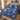 Celestial Blue Christmas Grove quilt bedding set with 2 matching pillowcases on a bed with Christmas decor