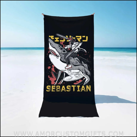 Towels Chainsaw Man 02 Boy Personalized Towel Kids Beach Towel, Boy Beach Towels, Name Berserk Guts Bath Towels