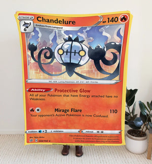 Chandelure Sword & Shield Series Blanket | Custom Pk Trading Card Personalize Anime Fan Gift