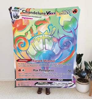 Chandelure Vmax Sword & Shield Series Blanket | Custom Pk Trading Card Personalize Anime Fan Gift