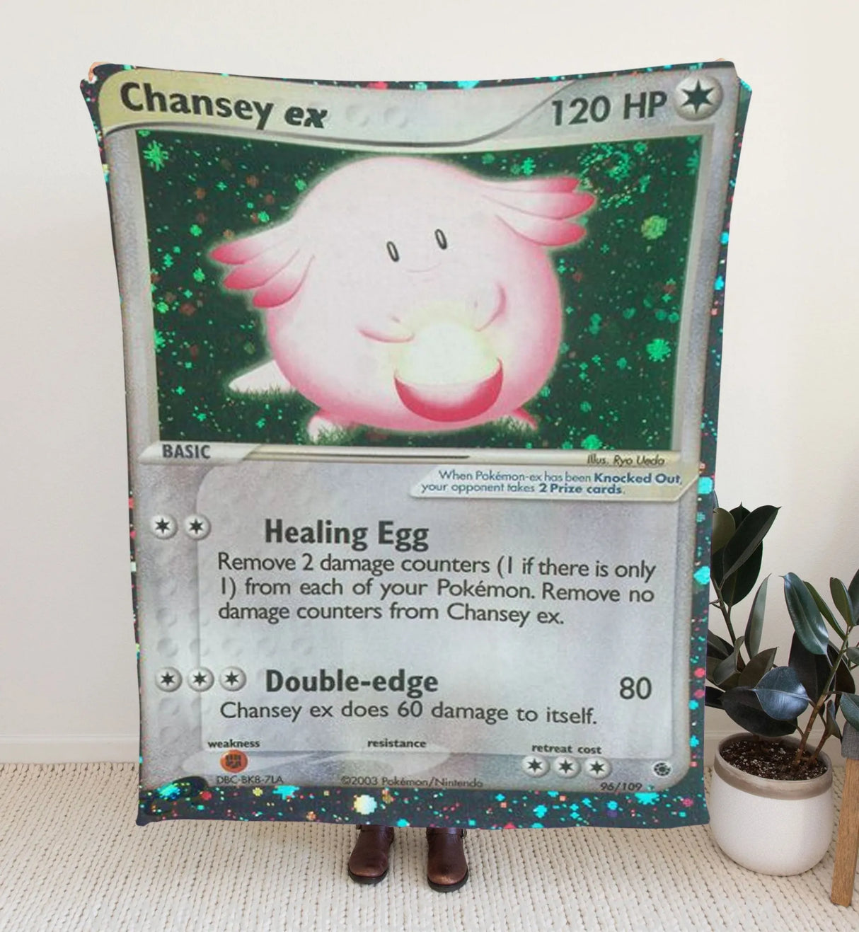 Chansey Ex Ex Series Blanket | Custom Pk Trading Card Personalize Anime Fan Gift 30X40