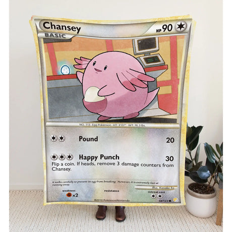 Chansey Heartgold & Soulsilver Series Blanket | Custom Pk Trading Card Personalize Anime Fan Gift