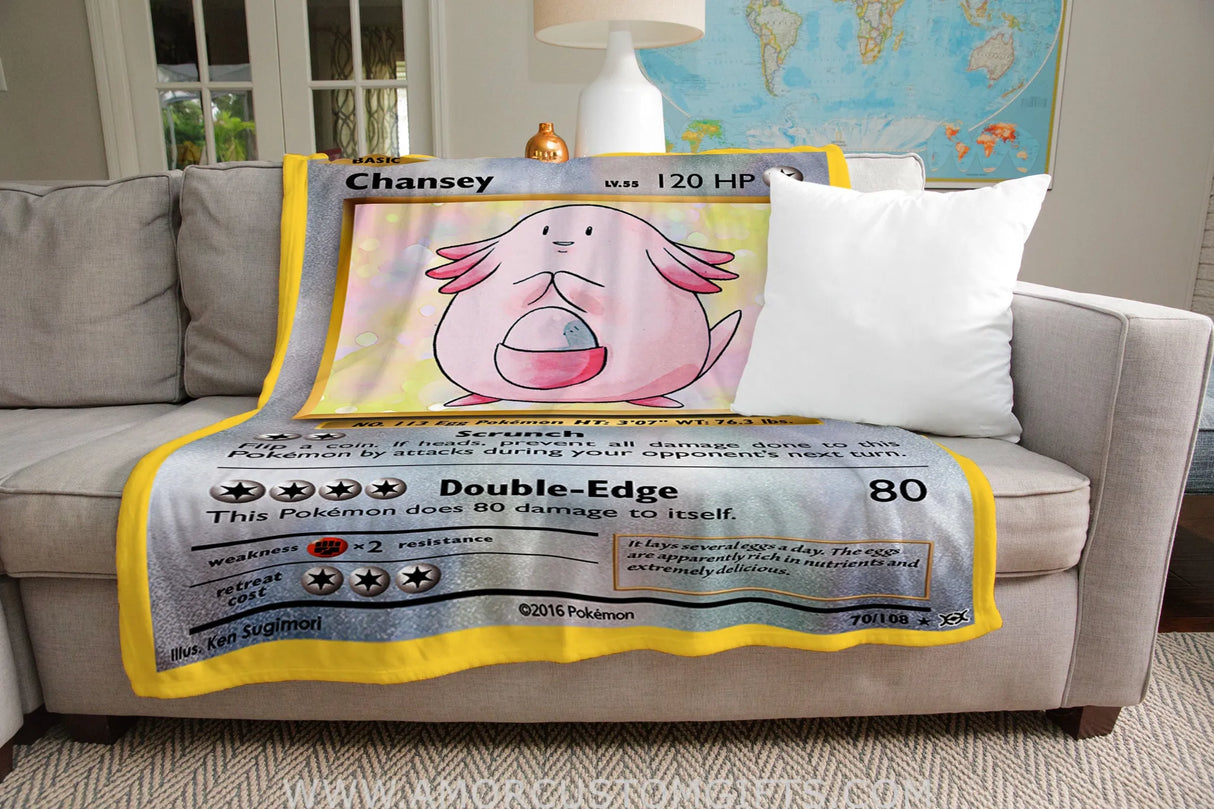Chansey Xy Series Blanket | Custom Pk Trading Card Personalize Anime Fan Gift 50X60
