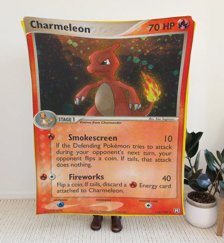 Charmeleon Ex Series Blanket | Custom Pk Trading Card Personalize Anime Fan Gift 30X40