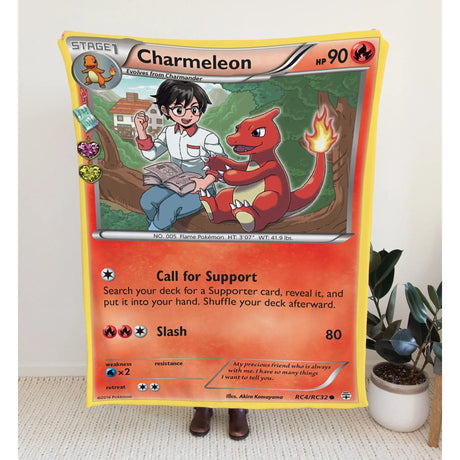 Charmeleon Xy Series Blanket | Custom Pk Trading Card Personalize Anime Fan Gift 30’X40’