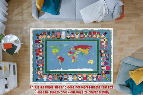 Mats & Rugs Children Of Cultures World Map Area Rug | Personalized Children Of Cultures World Map Carpet Rug Playmat