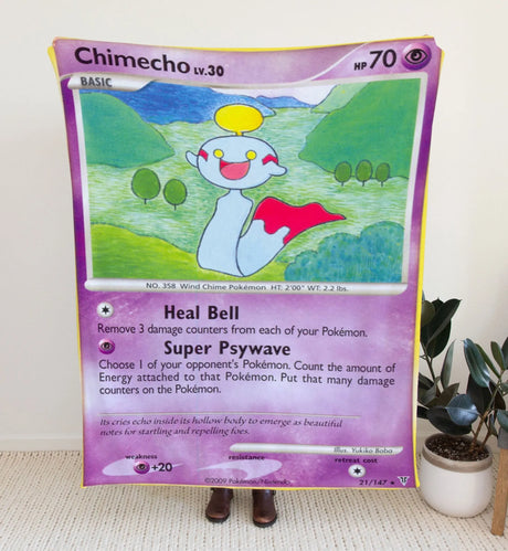 Chimecho Platinum Series Blanket | Custom Pk Trading Card Personalize Anime Fan Gift 30X40